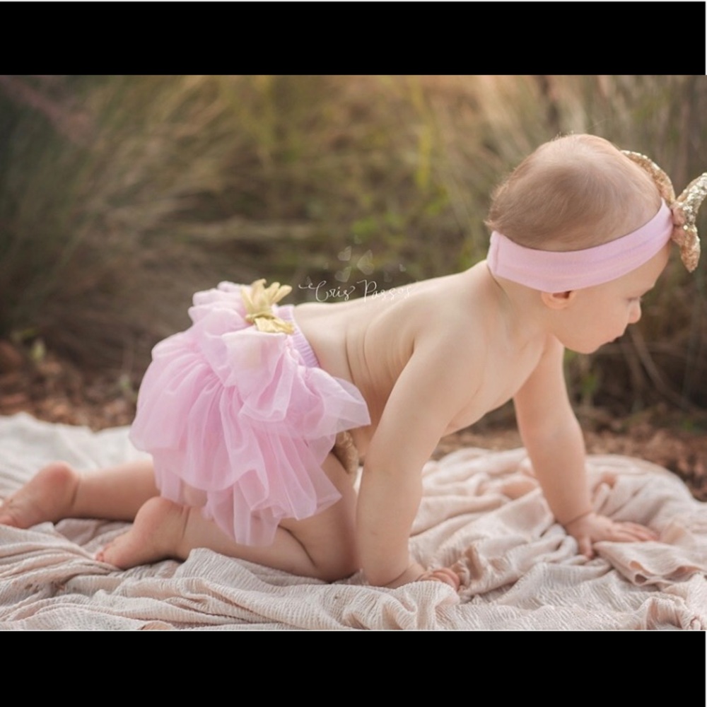 Pink and gold sequence bloomers and headband